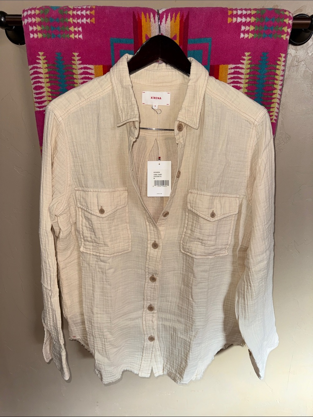 Xirena x Lea Meylan Carol Shirt-color: oysterette-size medium